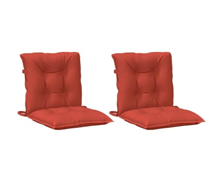 vidaXL Stolsdynor l&aring;gt ryggst&ouml;d 2 st melerad r&ouml;d 100x50x7 cm tyg
