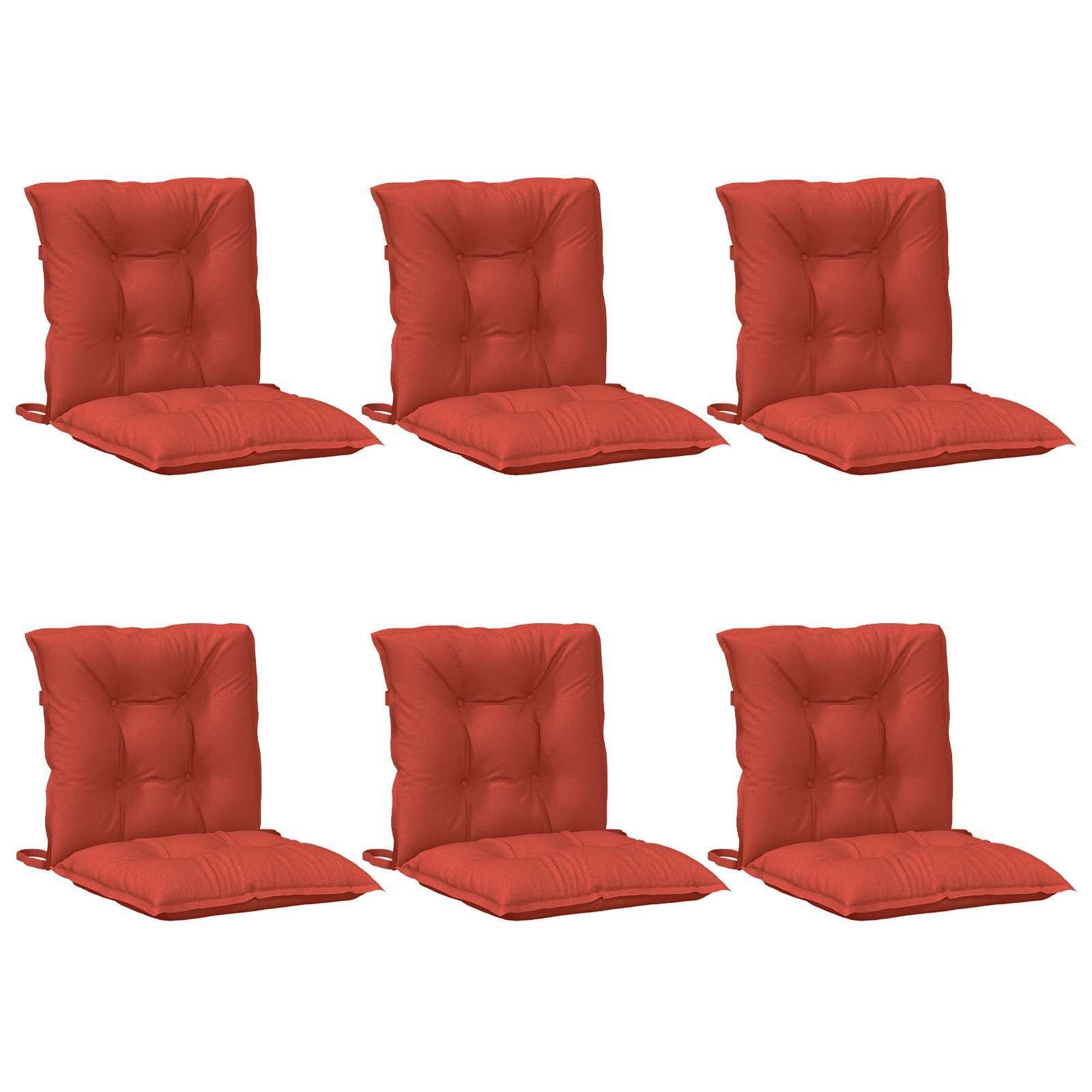vidaXL Vankúše na stoličky 6 ks červená melanž 100x50x7 cm látka