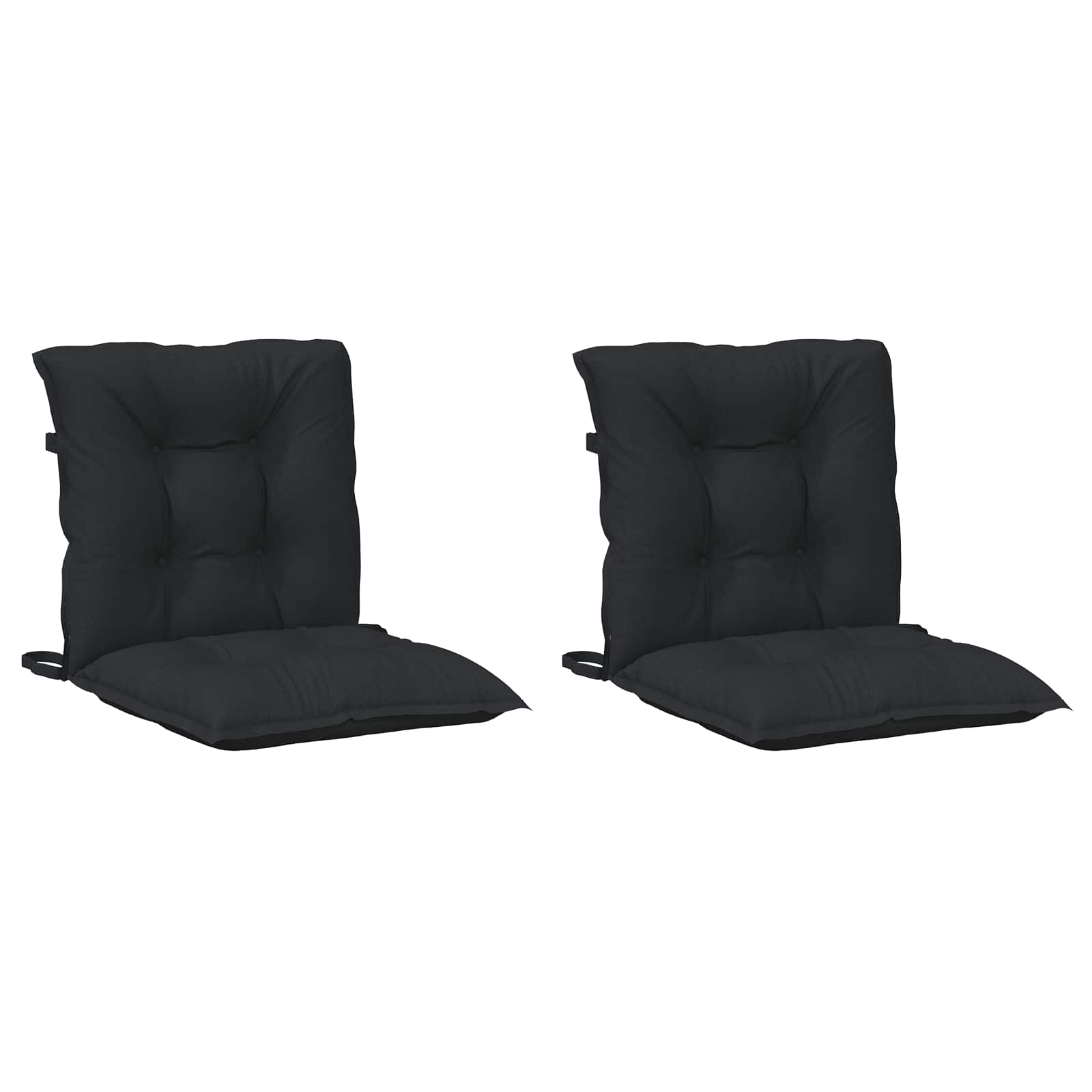 Laagrug Stoelkussens Set 2 pcs Melange Zwart 100 x 50 x 7 cm image 2