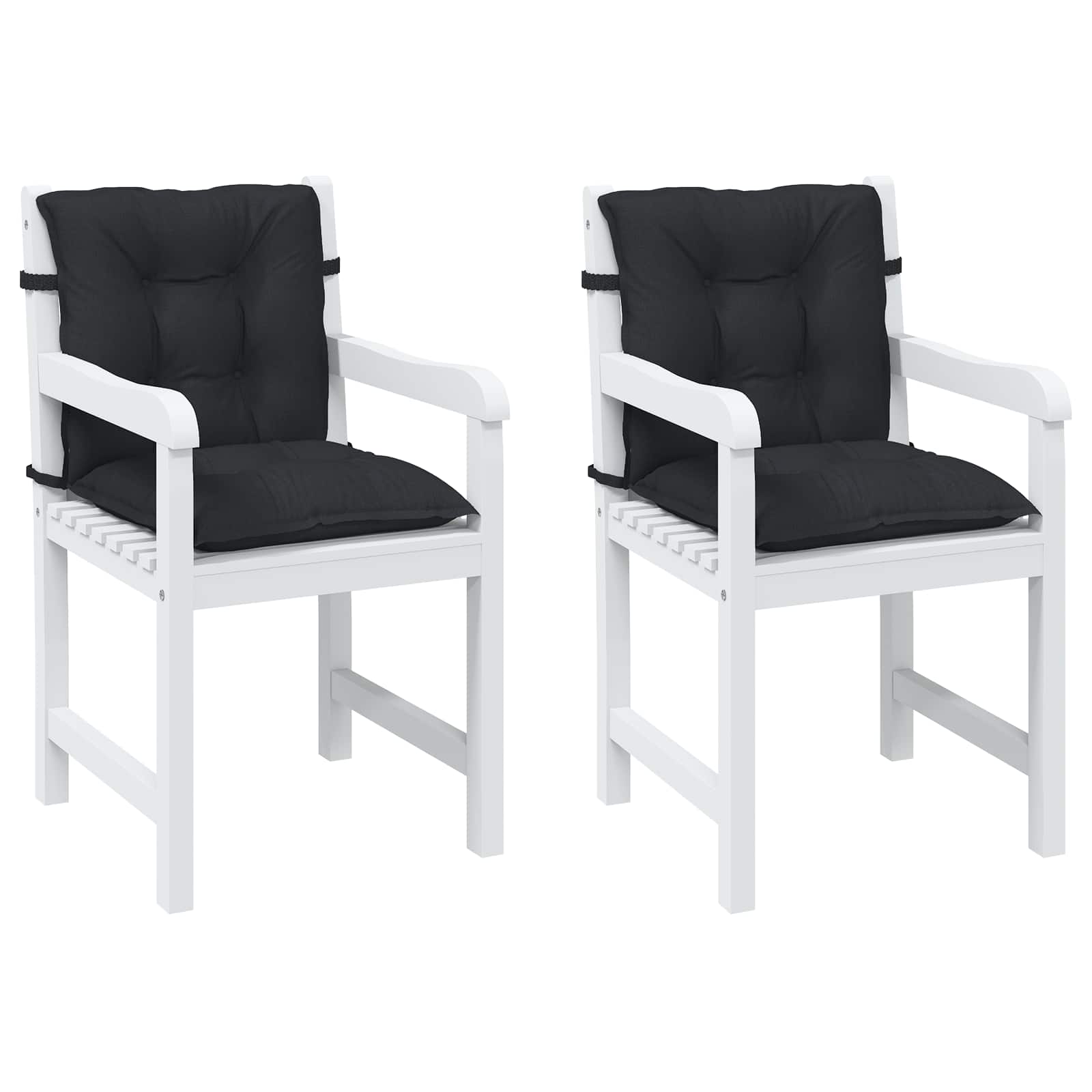 Laagrug Stoelkussens Set 2 pcs Melange Zwart 100 x 50 x 7 cm image 3