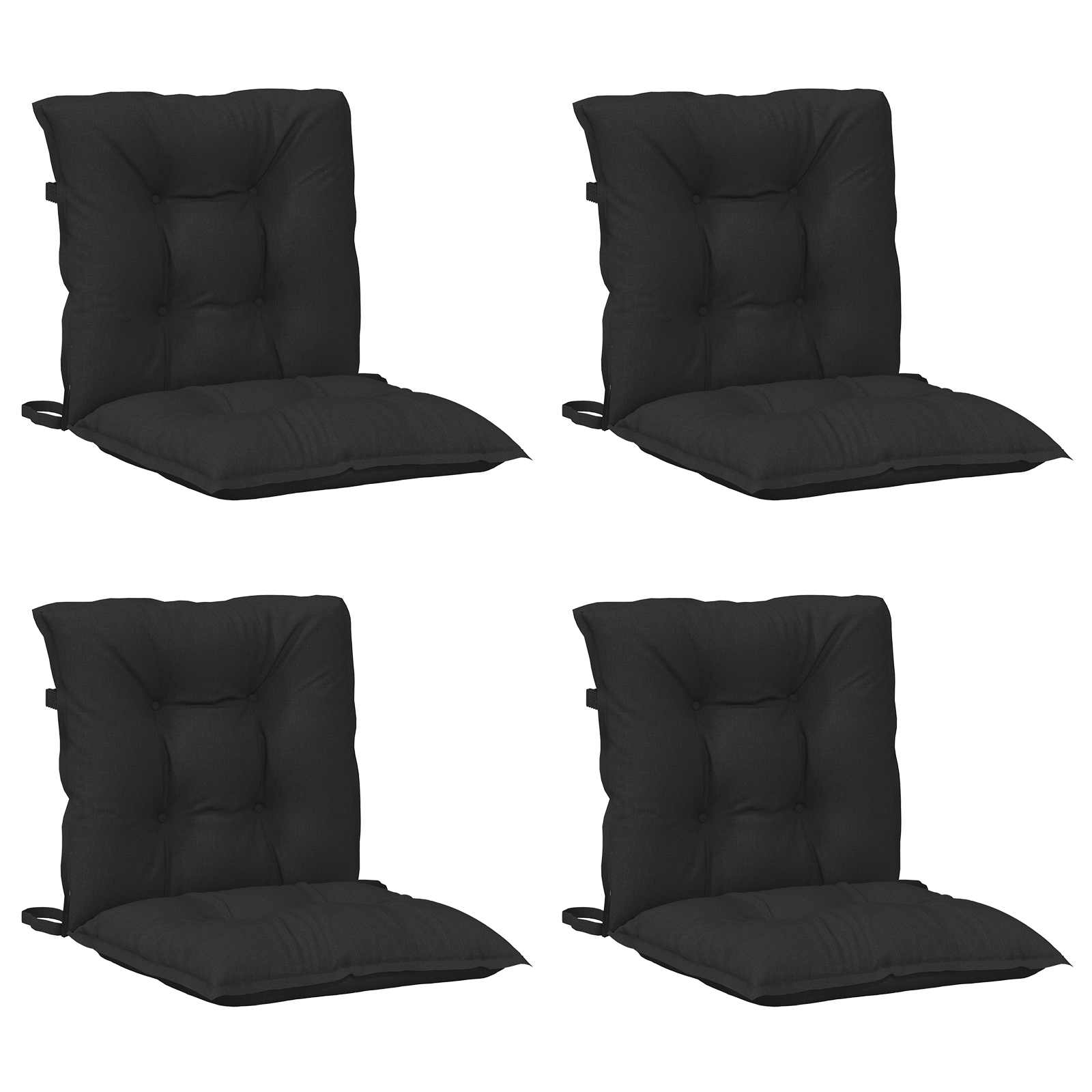 Laagrug Stoelkussens Set 4 pcs Melange Zwart 100 x 50 x 7 cm image 2