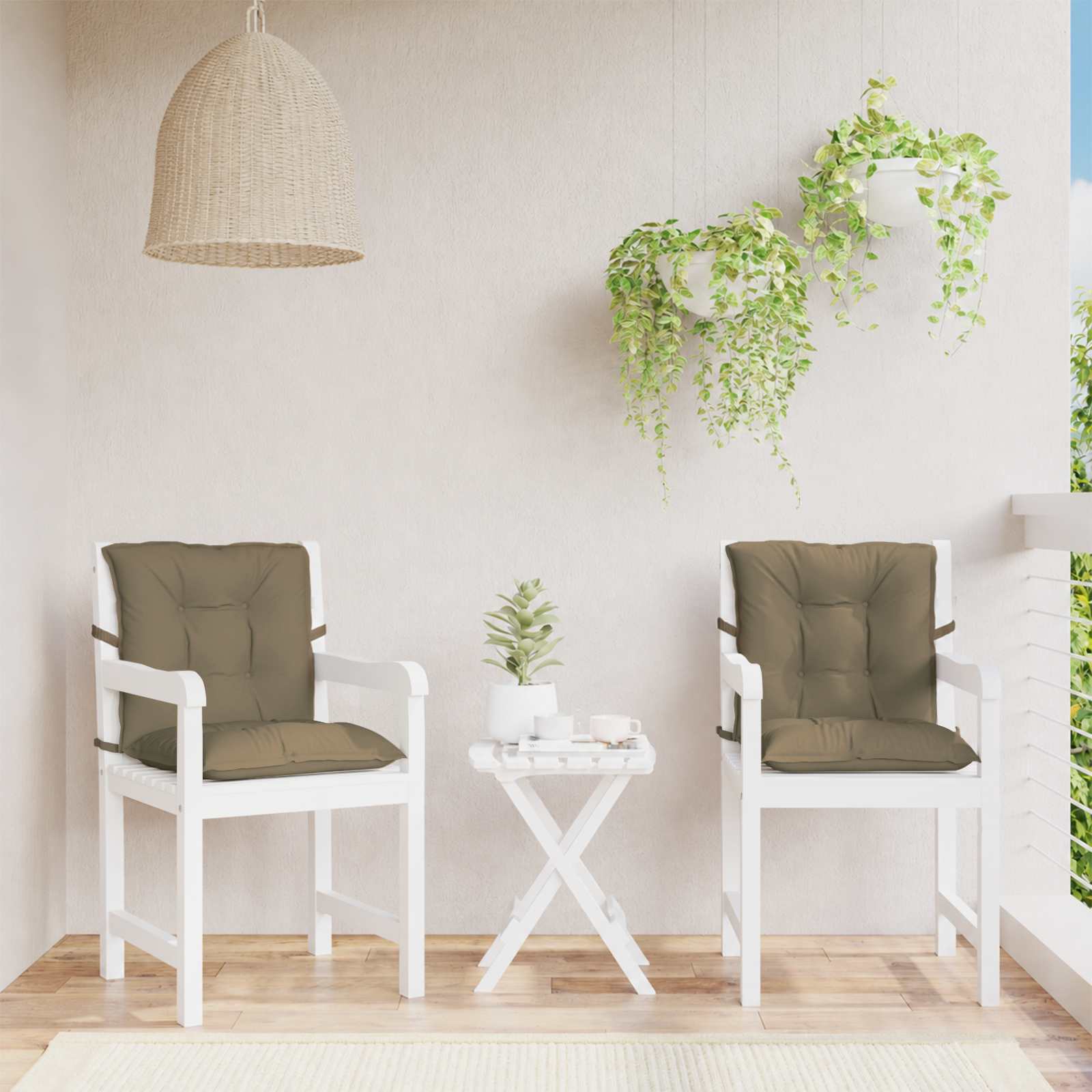 Stolehynder med lav ryg 2 stk. 100 x 50 x 7 cm - meleret gråbrun