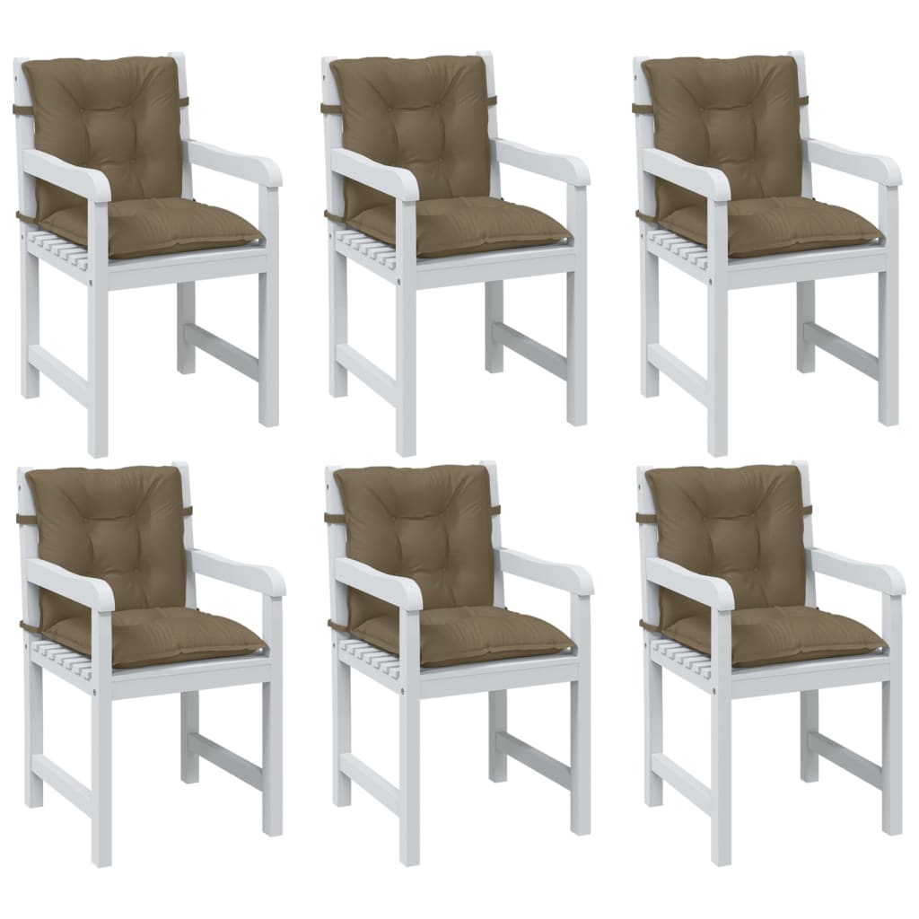 vidaXL Perne scaun cu spătar mic 6 buc. melanj taupe 100x50x7cm textil