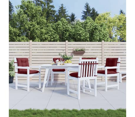 vidaXL Perne scaun spătar mic 4 buc. melanj roșu vin 100x50x7cm textil