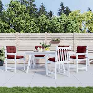 vidaXL Perne scaun spătar mic 4 buc. melanj roșu vin 100x50x7cm textil