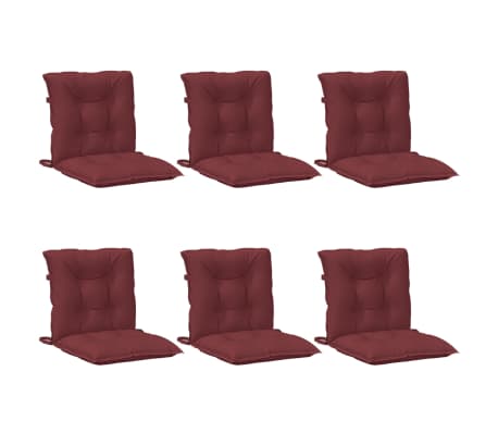 vidaXL Perne scaun spătar mic 6 buc. melanj roșu vin 100x50x7cm textil