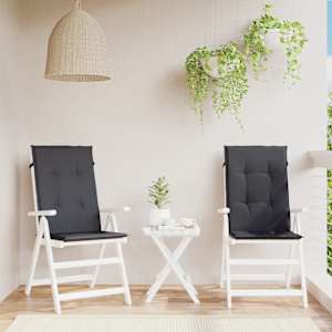 Podušky na židli vysoké opěradlo 2ks antracit melanž 120x50x4cm - obrázek 4