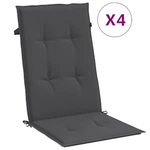 Podušky na židli vysoké opěradlo 4ks antracit melanž 120x50x4cm - obrázek 2