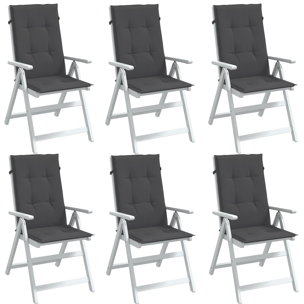 vidaXL Perne scaun cu spătar înalt, 6 buc. antracit 120x50x4 cm textil