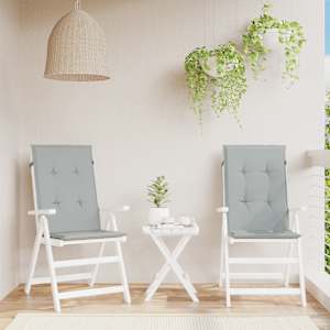 Podušky na židli vysoké opěradlo 2 ks šedá melanž 120x50x4 cm - obrázek 4