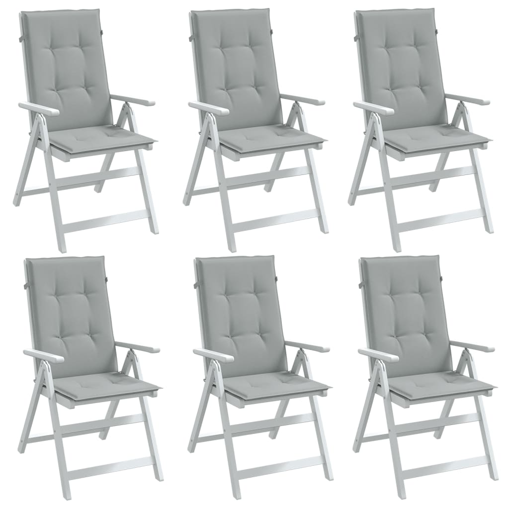 vidaXL Perne scaun cu spătar înalt 6 buc. melanj gri 120x50x4cm textil
