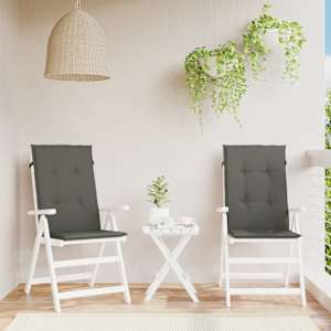 Podušky na židli vysoké opěradlo 2 ks šedá melanž 120x50x4 cm - obrázek 4