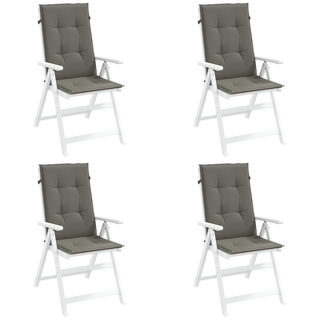 vidaXL Perne scaun cu spătar înalt 4 buc. melanj gri 120x50x4cm textil
