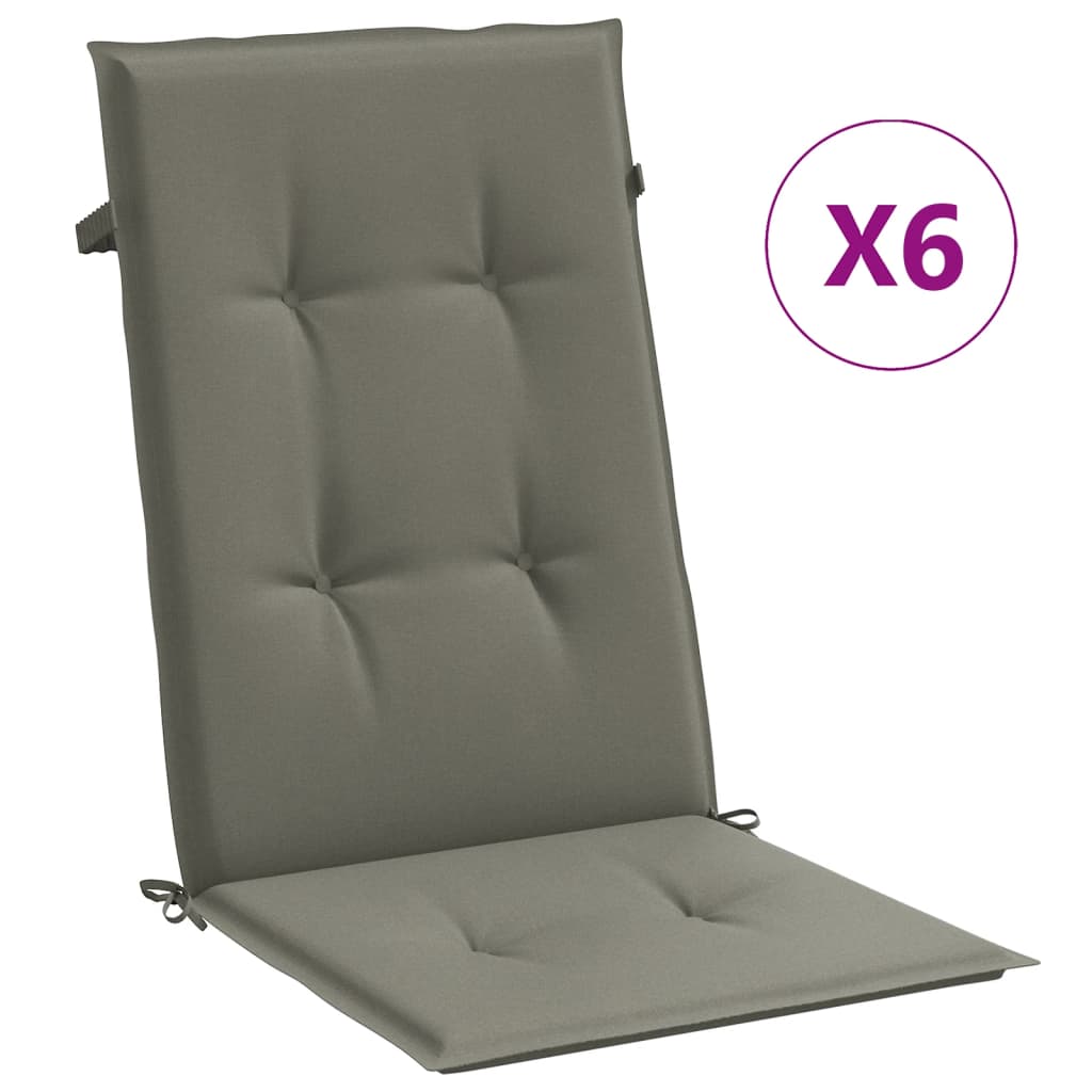 Thumbnail - vidaXL Hochlehner-Auflagen 6 Stk. Melange Dunkelgrau 120x50x4 cm Stoff