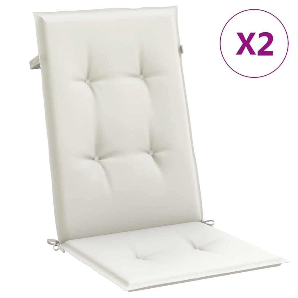 Thumbnail - vidaXL Hochlehner-Auflagen 2 Stk. Melange Creme 120x50x4 cm Stoff