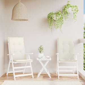 Podušky na židli vysoké opěradlo 2 ks krémová melanž 120x50x4cm - obrázek 4