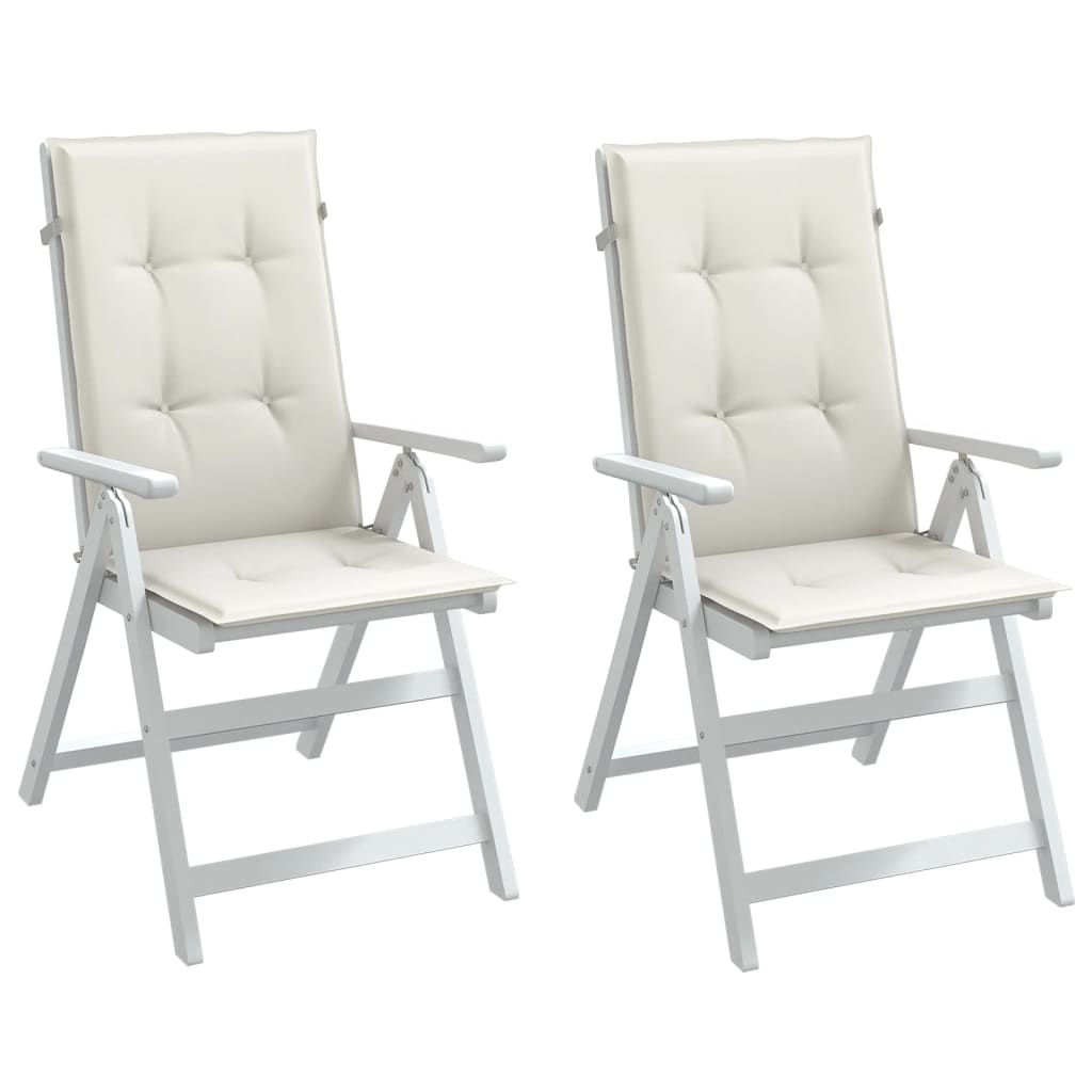 vidaXL Perne scaun spătar înalt, 2 buc. melanj crem 120x50x4 cm textil