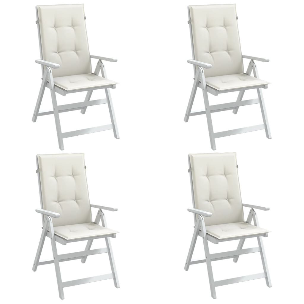 vidaXL Perne scaun spătar înalt, 4 buc. melanj crem 120x50x4 cm textil