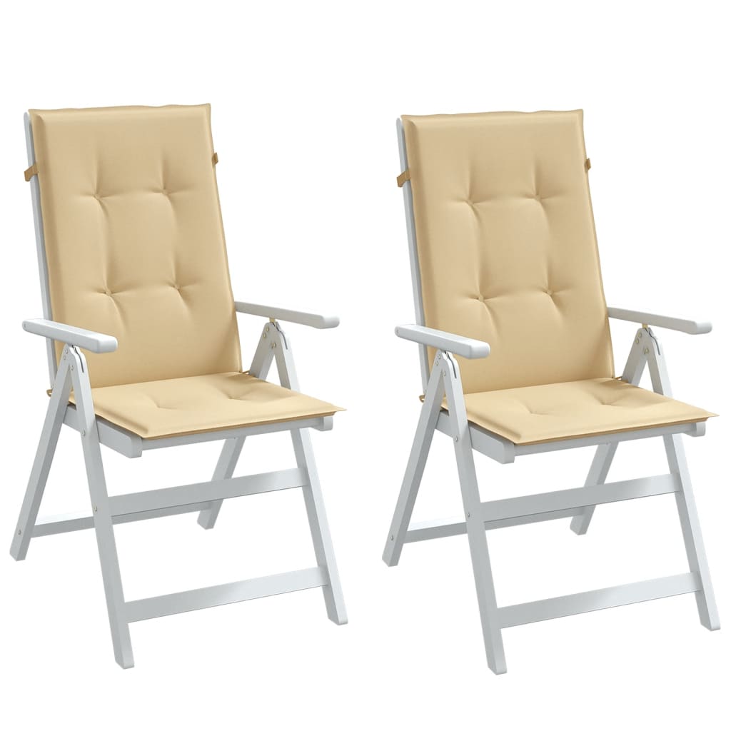 vidaXL Perne scaun cu spătar înalt 2 buc. melanj bej 120x50x4cm textil