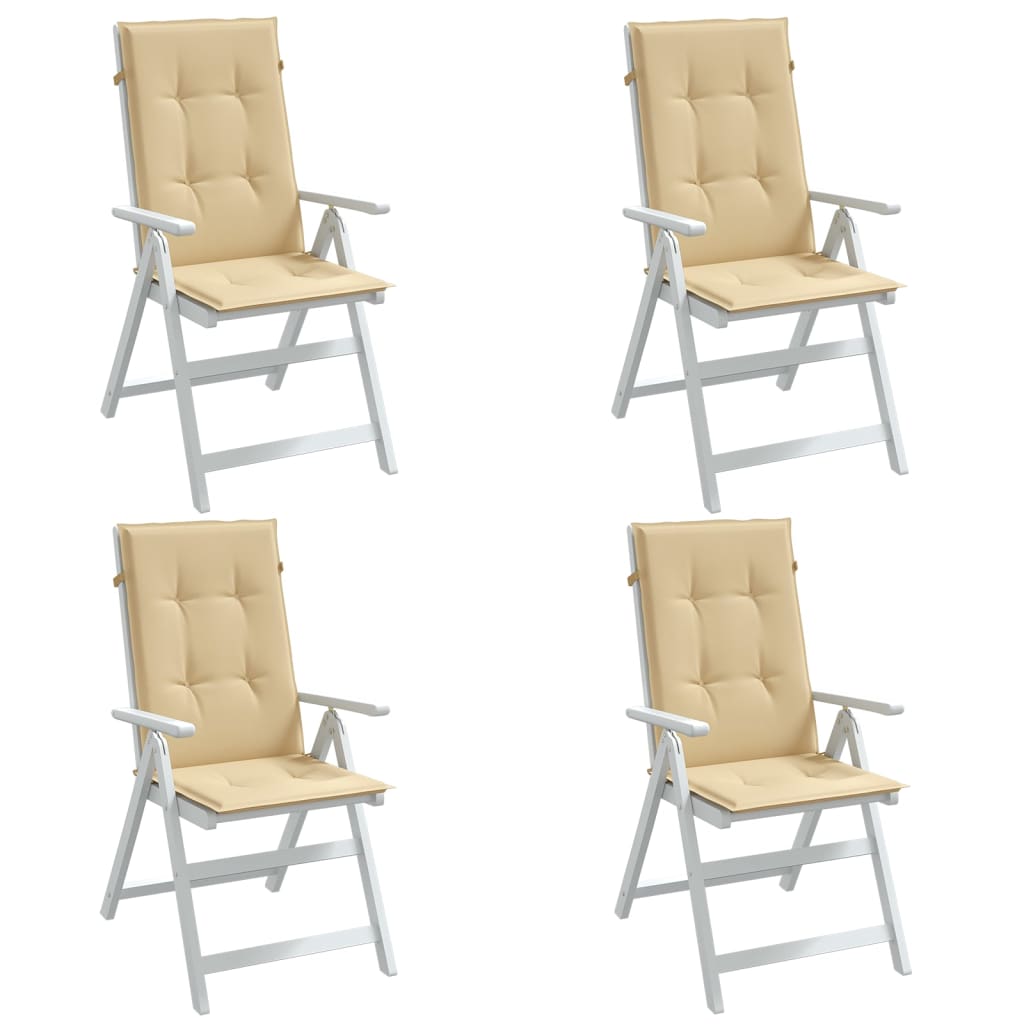 vidaXL Perne scaun cu spătar înalt 4 buc. melanj bej 120x50x4cm textil