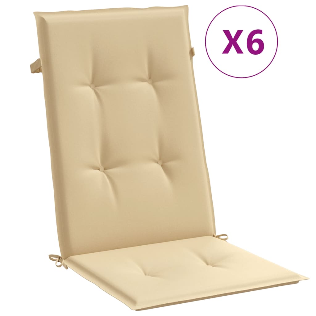 Thumbnail - vidaXL Hochlehner-Auflagen 6 Stk. Melange Beige 120x50x4 cm Stoff