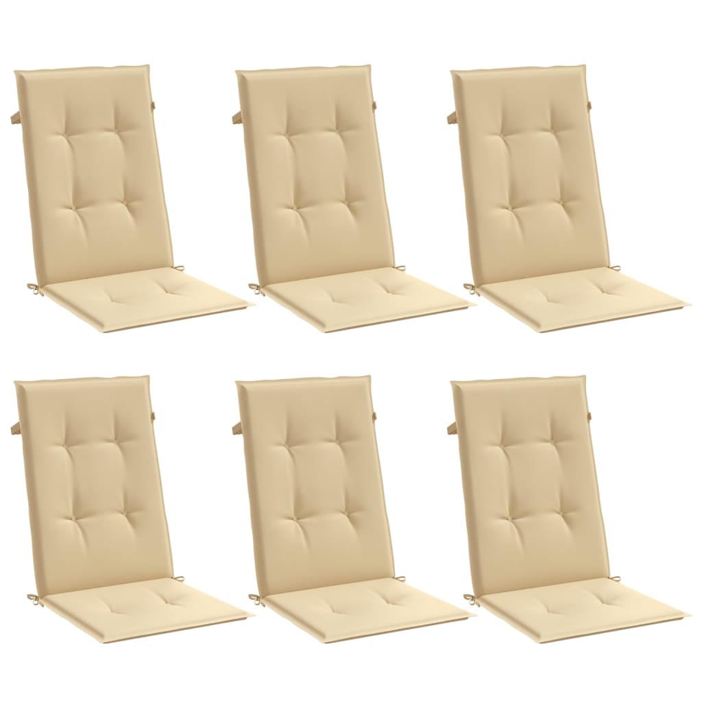 Thumbnail - vidaXL Hochlehner-Auflagen 6 Stk. Melange Beige 120x50x4 cm Stoff