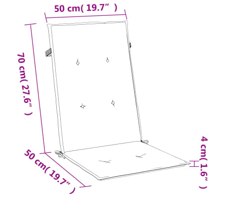 vidaXL Perne scaun spătar &icirc;nalt 2buc melanj albastru 120x50x4cm textil