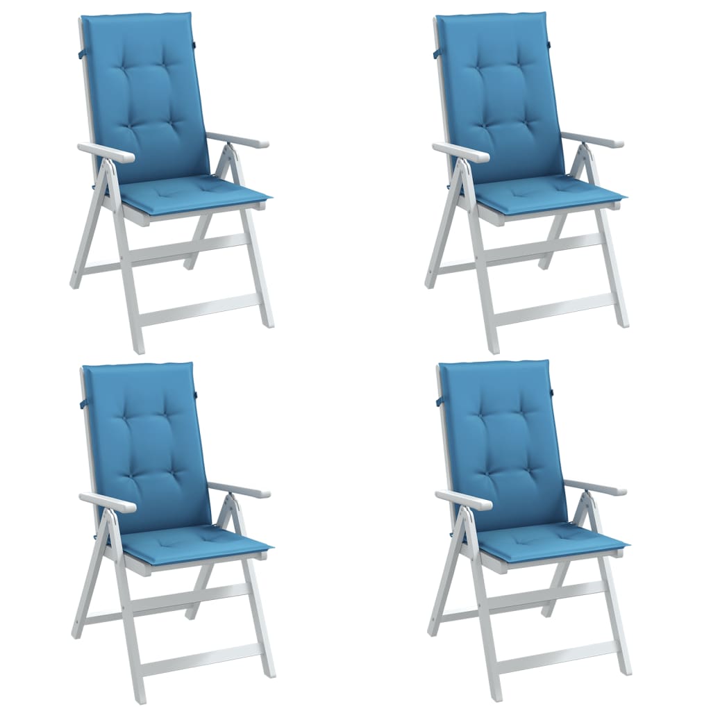 vidaXL Perne scaun spătar înalt 4buc melanj albastru 120x50x4cm textil