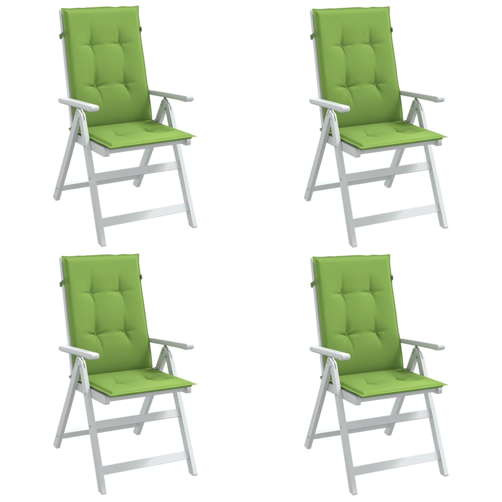 vidaXL Perne scaun spătar înalt 4 buc. melanj verde 120x50x4 cm textil