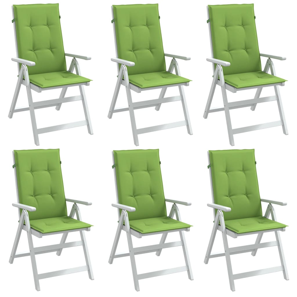 vidaXL Perne scaun spătar înalt 6 buc. melanj verde 120x50x4 cm textil