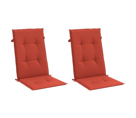 vidaXL Cuscini Sedia Schiena Alta 2 Rosso M&eacute;lange 120x50x4 Tessuto