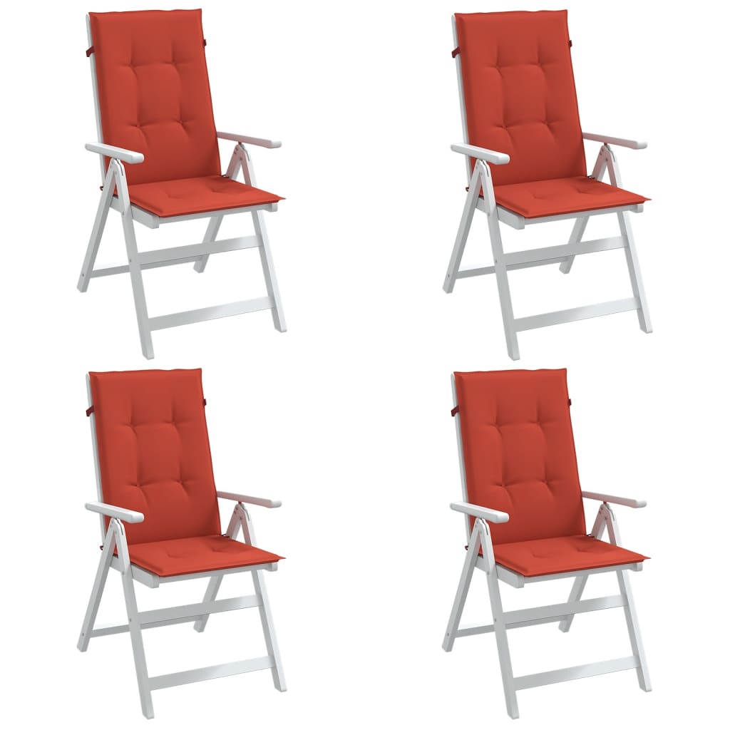 vidaXL Perne scaun spătar înalt, 4 buc. melanj roșu 120x50x4 cm textil