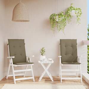 Podušky na židli vysoké opěradlo 2 ks taupe melanž 120x50x4 cm - obrázek 4