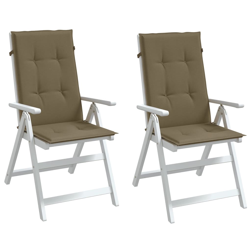 vidaXL Perne scaun spătar înalt 2buc melanj gri taupe120x50x4cm textil