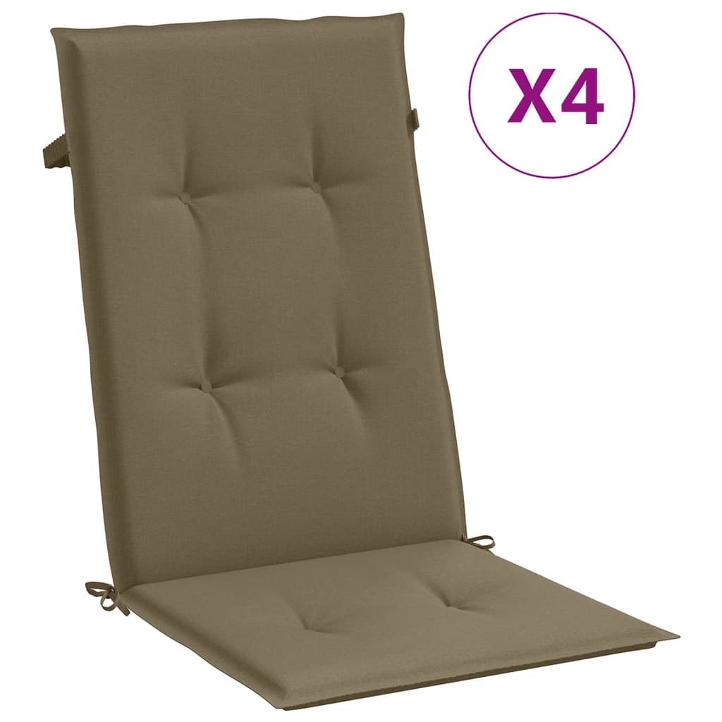 Thumbnail - vidaXL Hochlehner-Auflagen 4 Stk. Melange Taupe 120x50x4 cm Stoff