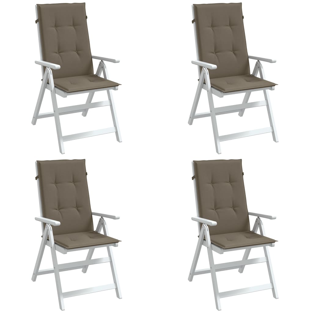 vidaXL Perne scaun spătar înalt 4buc melanj gri taupe120x50x4cm textil