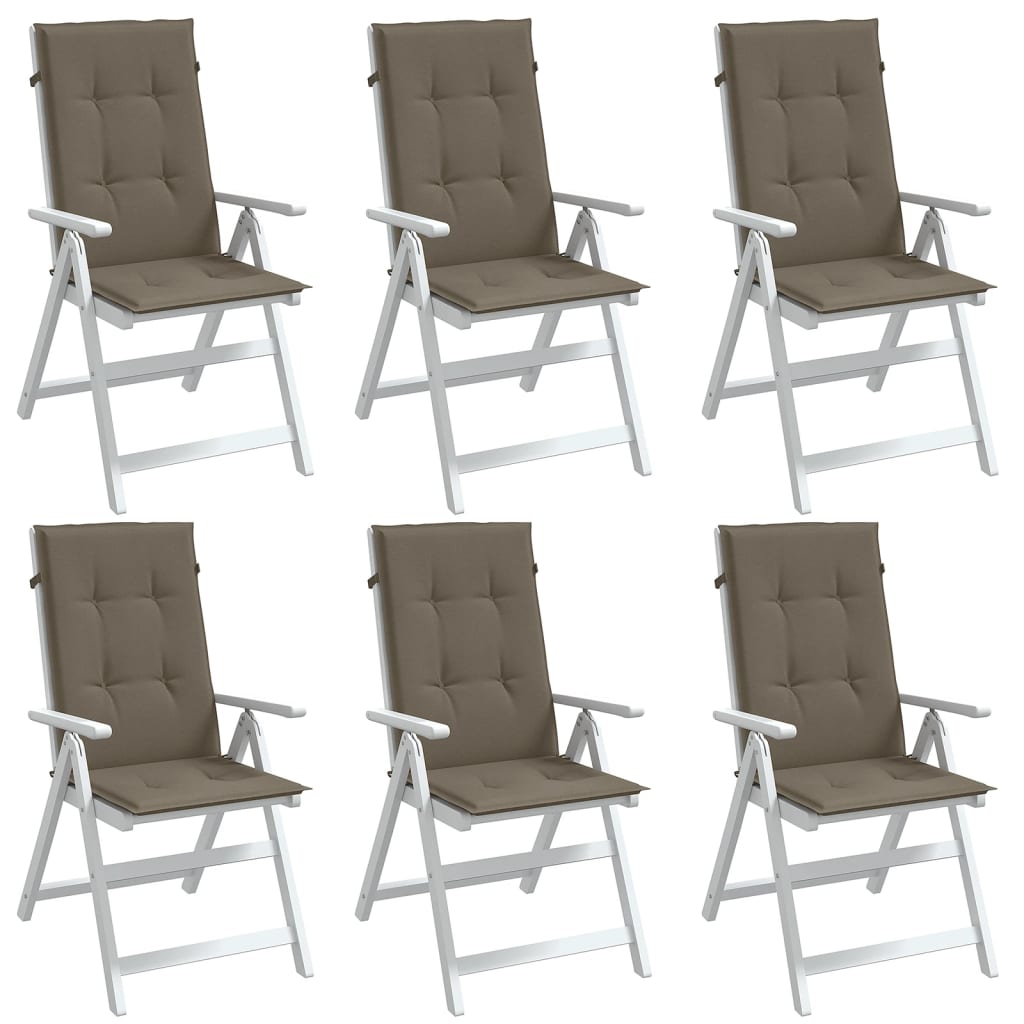 vidaXL Perne scaun spătar înalt 6buc melanj gri taupe120x50x4cm textil