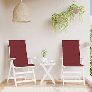 Podušky na židli vysoké opěradlo 2 ks vínová melanž 120x50x4 cm - obrázek 3