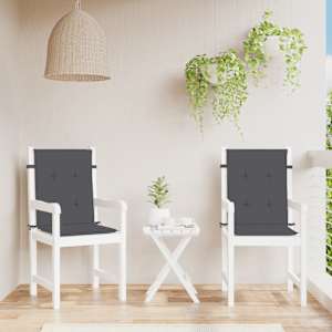 Podušky na židli nízké opěradlo 2 ks antracit melanž 100x50x4cm - obrázek 4