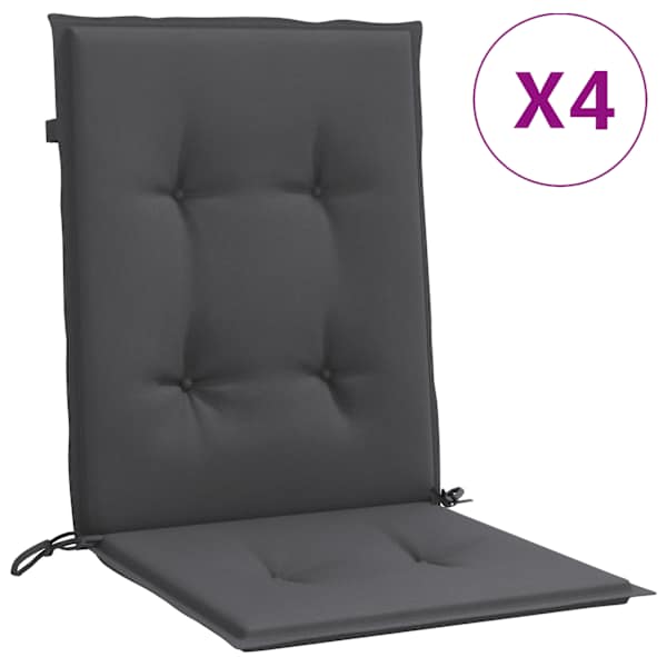 vidaXL madala seljatoega padjad 4 tk, antratsiit, 120x50x4 cm, kangas