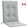 vidaXL madala seljatoega padjad 4 tk, helehall, 120x50x4 cm, kangas