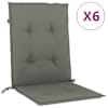 vidaXL madala seljatoega padjad 6 tk, tumehall, 120x50x4 cm, kangas