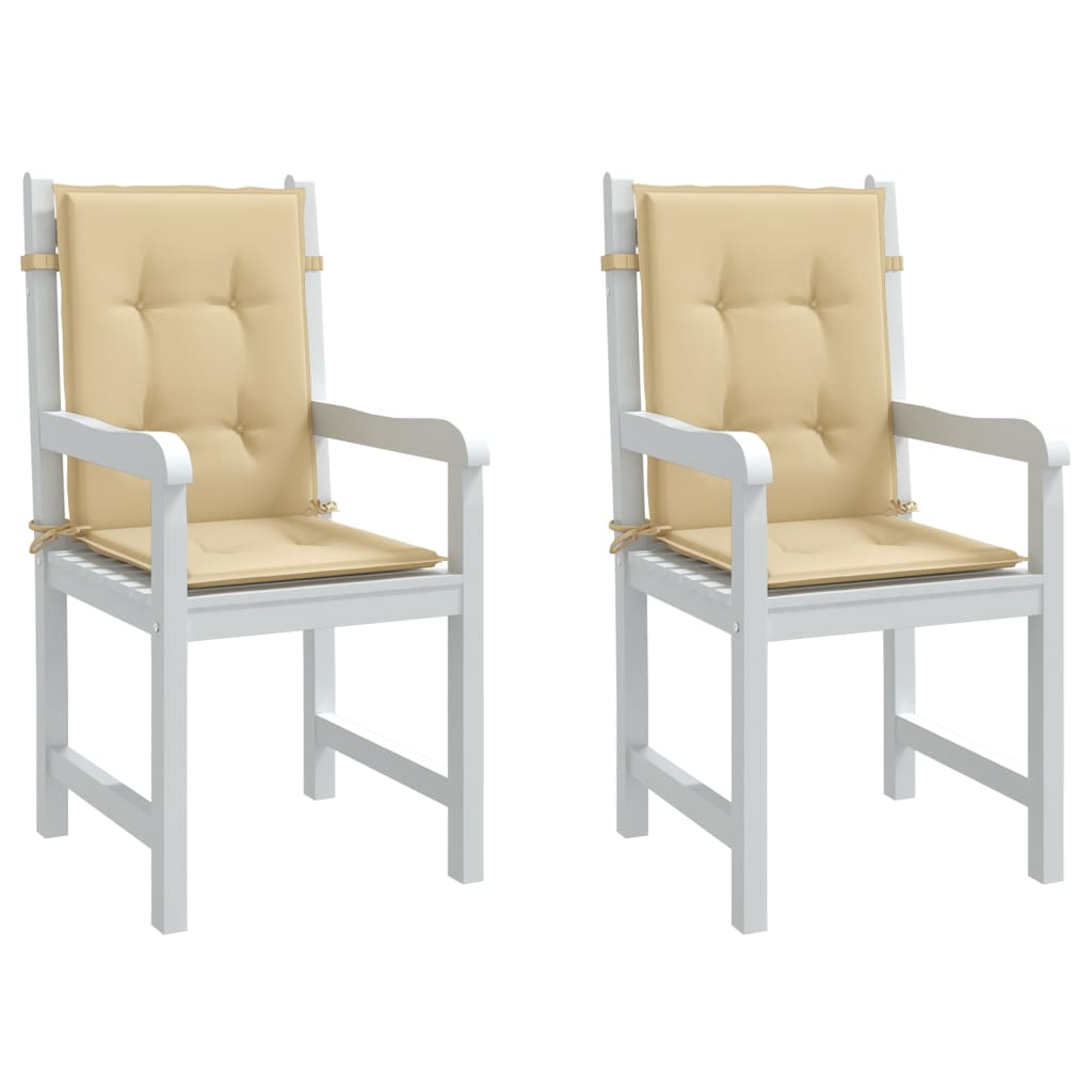 vidaXL Perne scaun cu spătar mic, 2 buc. melanj bej 100x50x4 cm textil