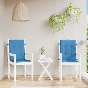 Podušky na židli nízké opěradlo 2 ks modrá melanž 100x50x4 cm - obrázek 4