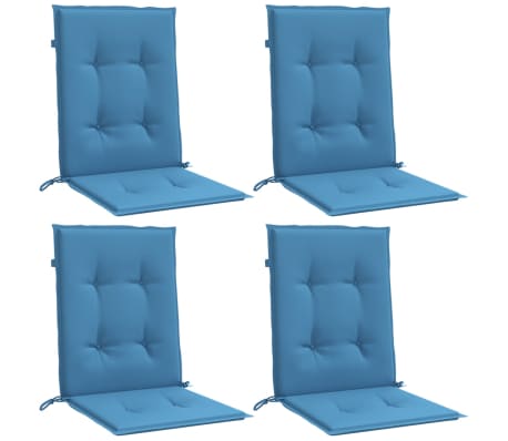 vidaXL stolehynder med lav ryg 4 stk. 100x50x4 cm stof bl&aring;