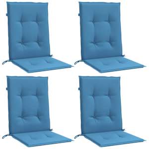 vidaXL stolehynder med lav ryg 4 stk. 100x50x4 cm stof bl&aring;