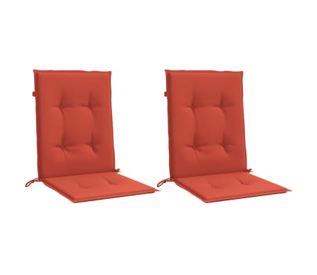vidaXL Stoelkussens 2 st lage rug 100x50x4 cm stof gem&ecirc;leerd rood