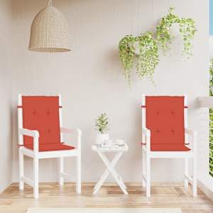 Podušky na židli nízké opěradlo 2 ks červená melanž 100x50x4 cm - obrázek 4