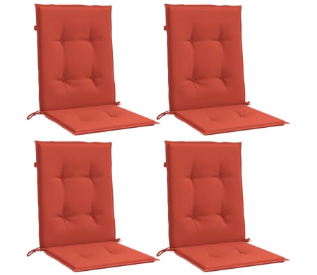 vidaXL Lowback Chair Cushions 4 pcs Melange Red 100x50x4 cm Fabric