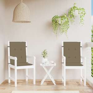 Podušky na židli nízké opěradlo 2 ks taupe melanž 100x50x4 cm - obrázek 4